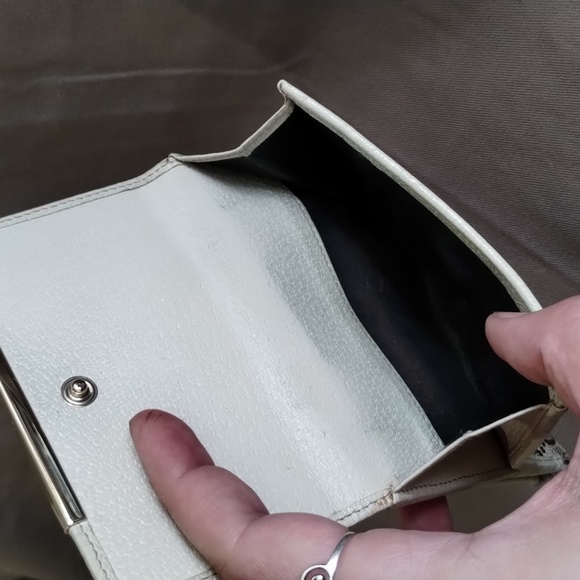 GUCCI BROWN/TAN MONOGRAM CANVAS & CREAM LEATHER WALLET ~ AUTHENTIC ~ GOOD COND - Picture 10 of 12